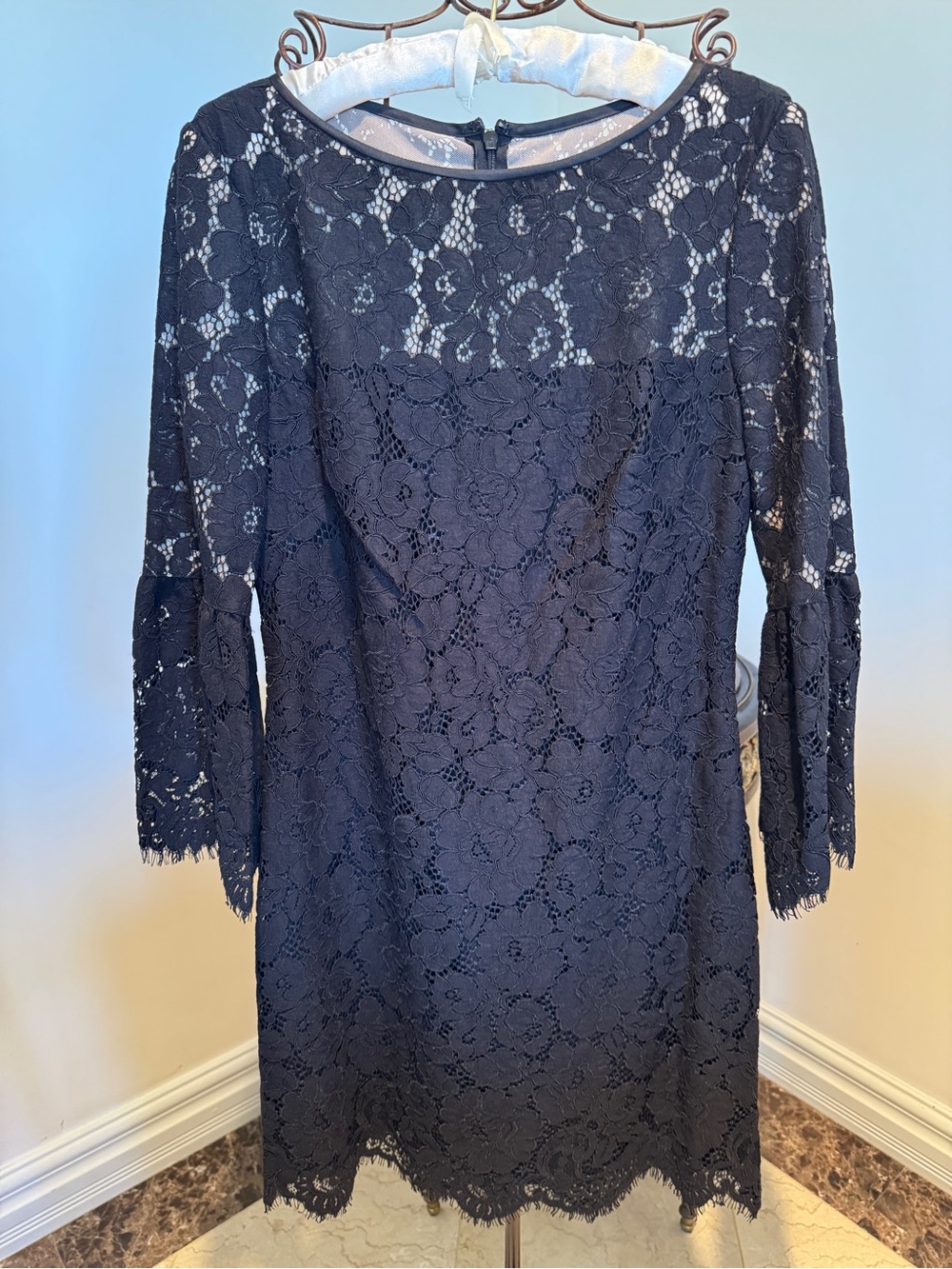 Lauren Ralph Lauren Black Lace Bell Sleeve Dress